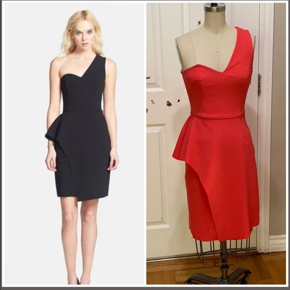 halston heritage peplum dress